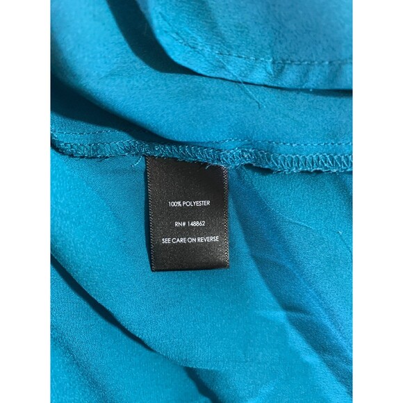 Torrid Size 5 Women's Teal Green Blouse Sleeve-cap Plus Size Lightweight V-Neck - Picture 7 of 9